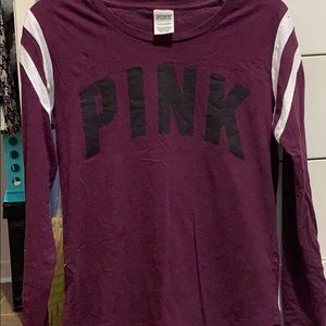 long sleeve burgundy victoria’s secret shirt.